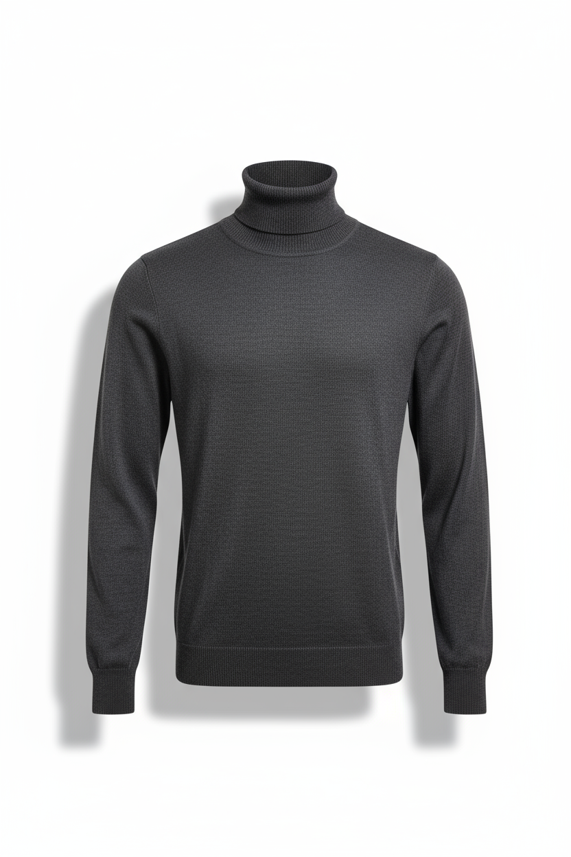 Pull col roulé Barcelone Gris- Fast & Elegance