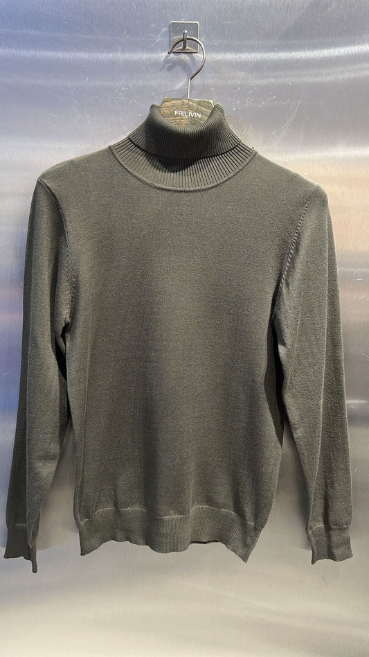 Pull col roulé Kaki - Rapidité et Elegance