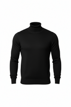 Pull col roulé Barcelone Noir : Minimalisme & Elégance
