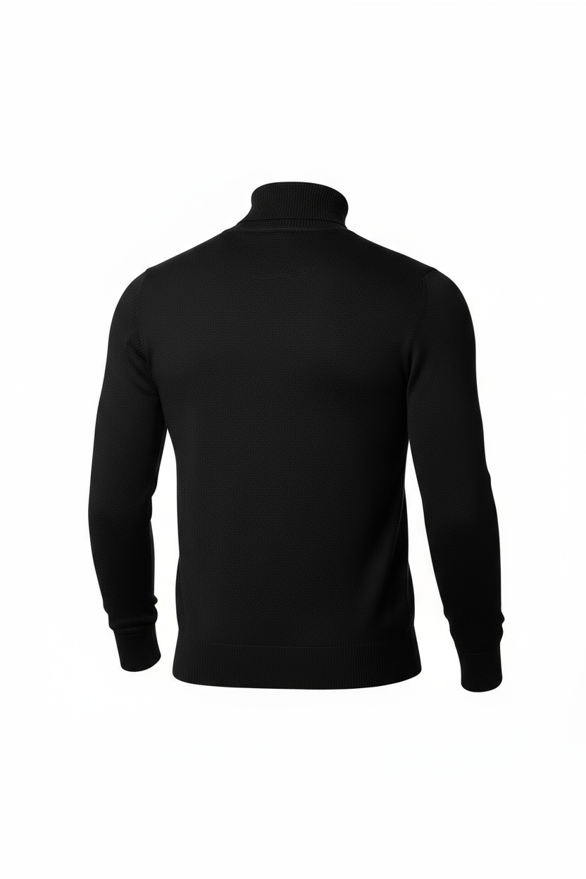 Pull col roulé Barcelone Noir- Rapidité et Elegance