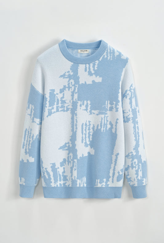 Pull Moscou : Bleu & blanc