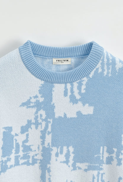 Pull Moscou : Bleu & blanc