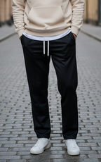 Pantalon Milan Noir : Coupe droite & Ligne tendance