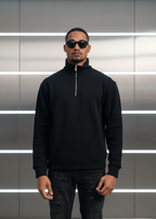 Pull Paris Noir : Droit & Zippé