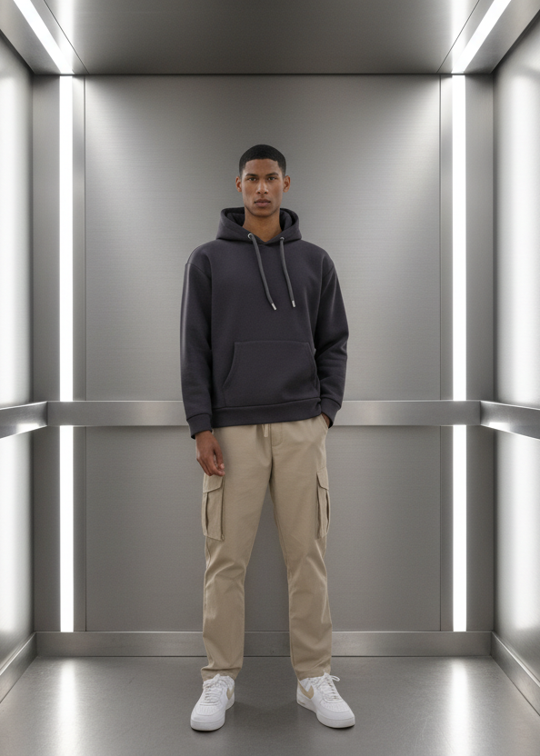 Sweat Uni Antracite : Coupe oversize & Style Urbain