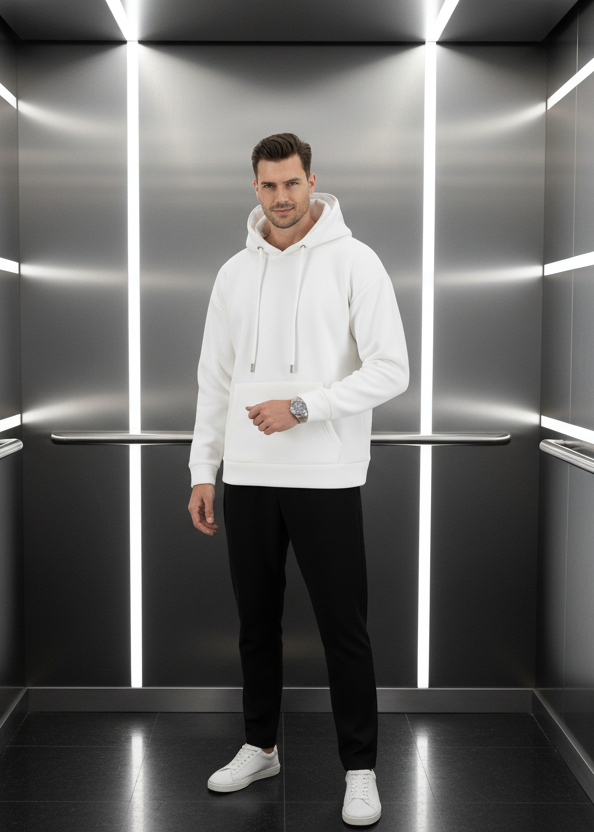 Sweat Uni Blanc : Coupe oversize & Style Urbain