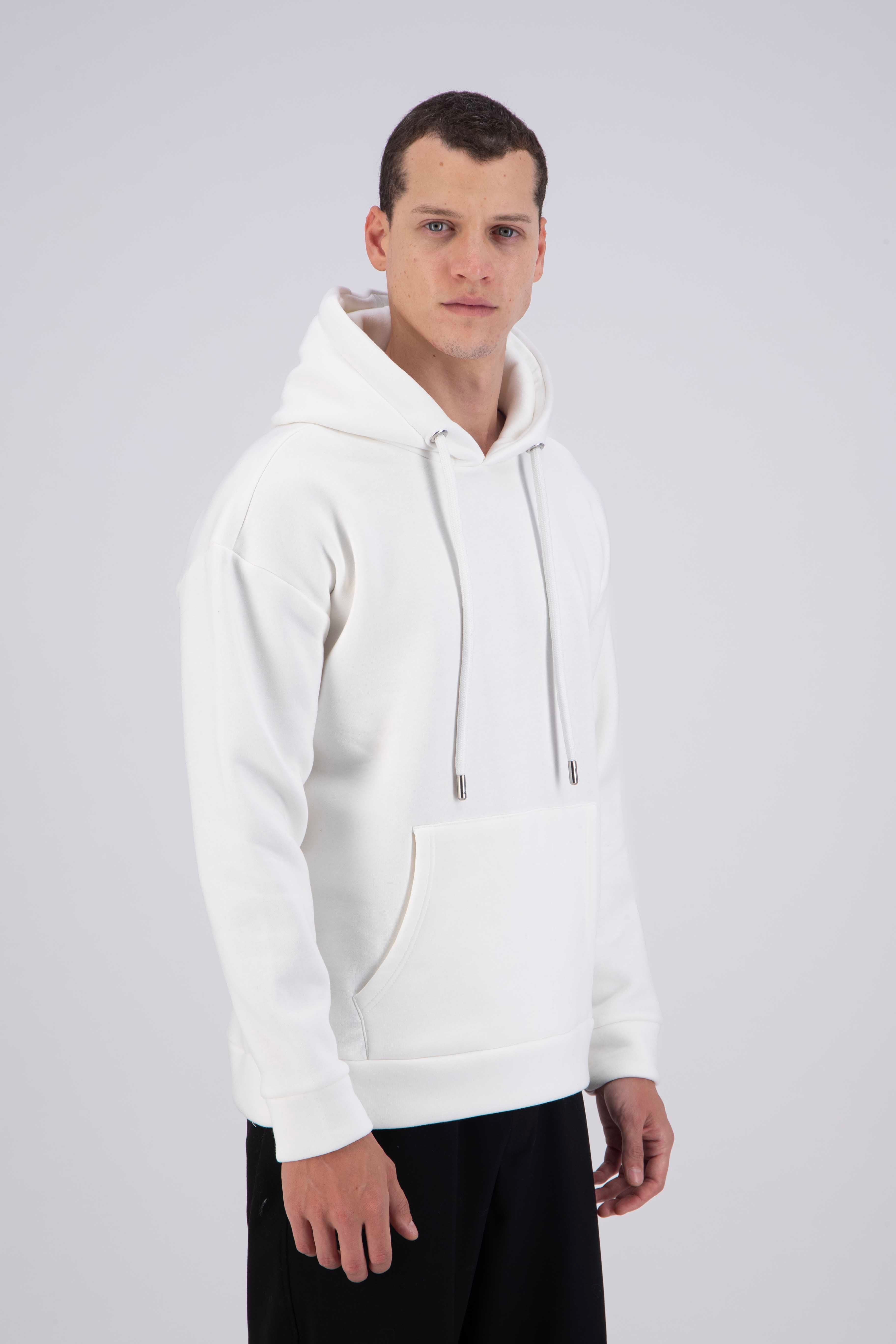Sweat Uni Blanc Oversize – Simplicité Urbaine, Confort Premium