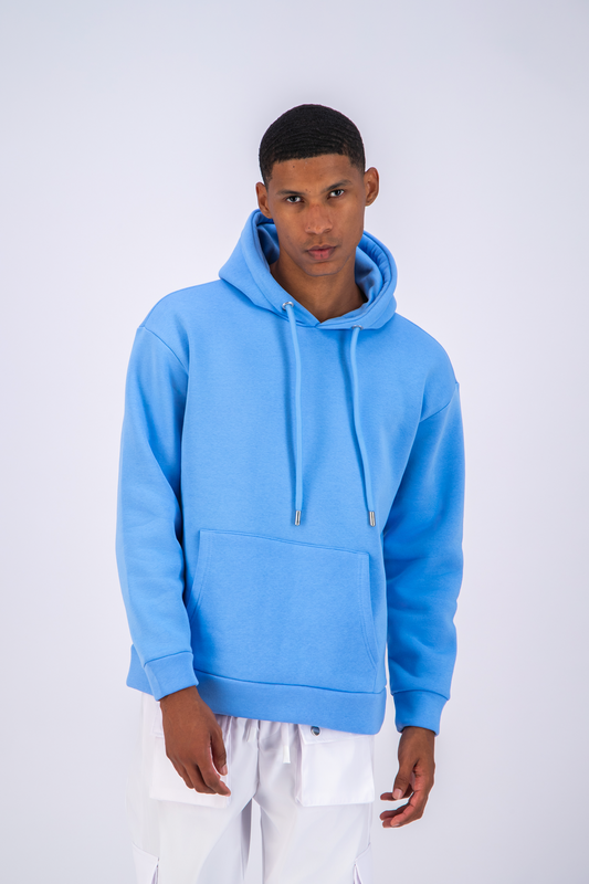 Sweat Uni Bleu Oversize – Simplicité Urbaine, Confort Premium