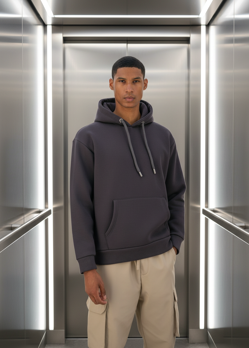 Sweat Uni Antracite : Coupe oversize & Style Urbain