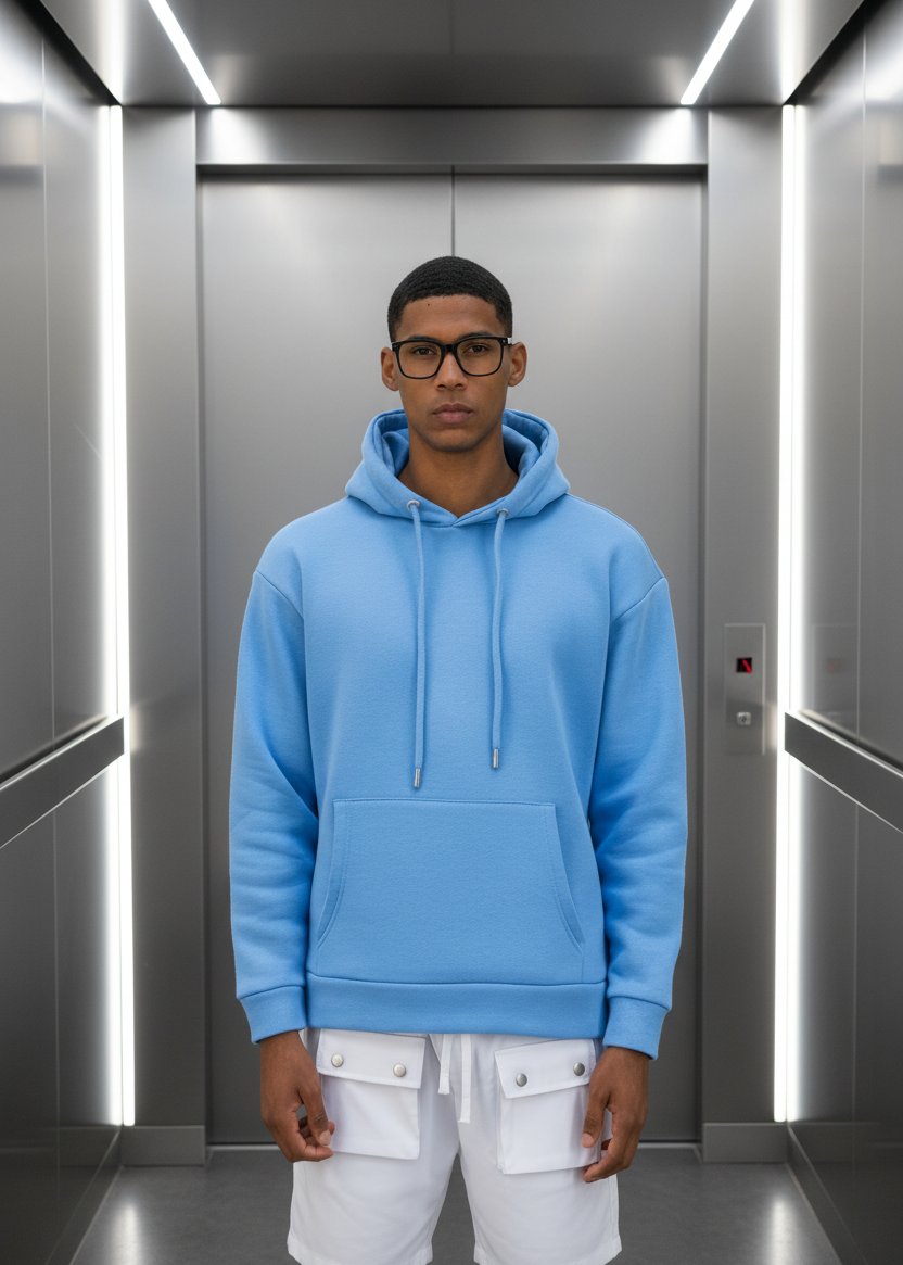 Sweat Uni Bleu : Coupe oversize & Style Urbain