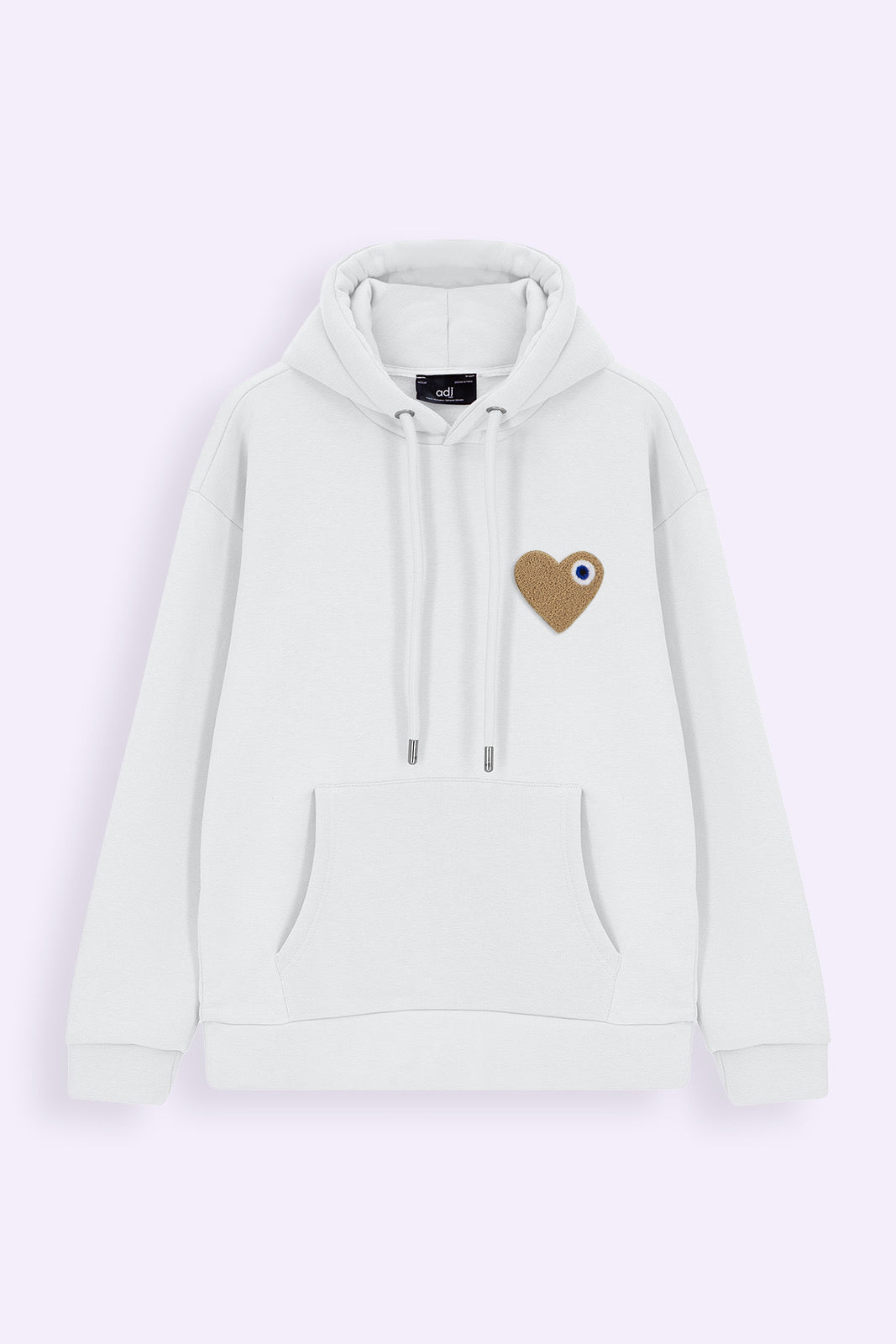 Sweat LOVE Blanc - Coeur brodé Beige