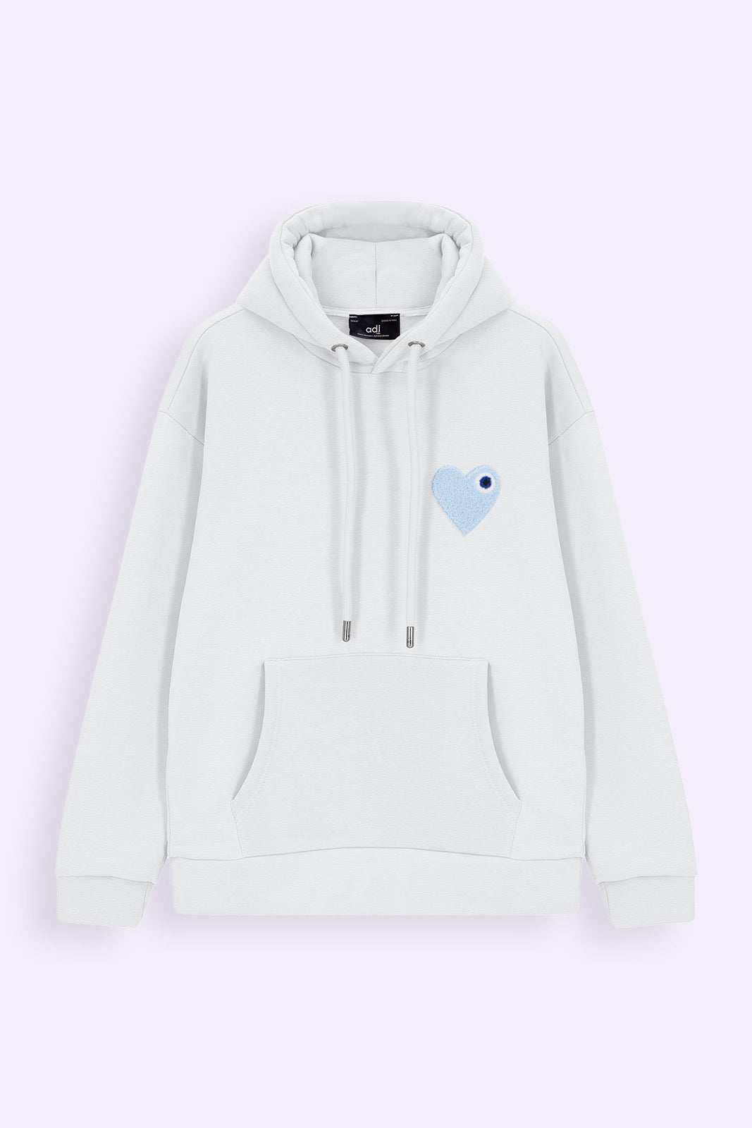 Sweat LOVE Blanc - Coeur brodé Bleu