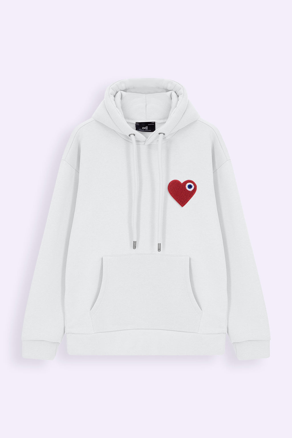 Sweat LOVE Blanc - Coeur brodé Rouge
