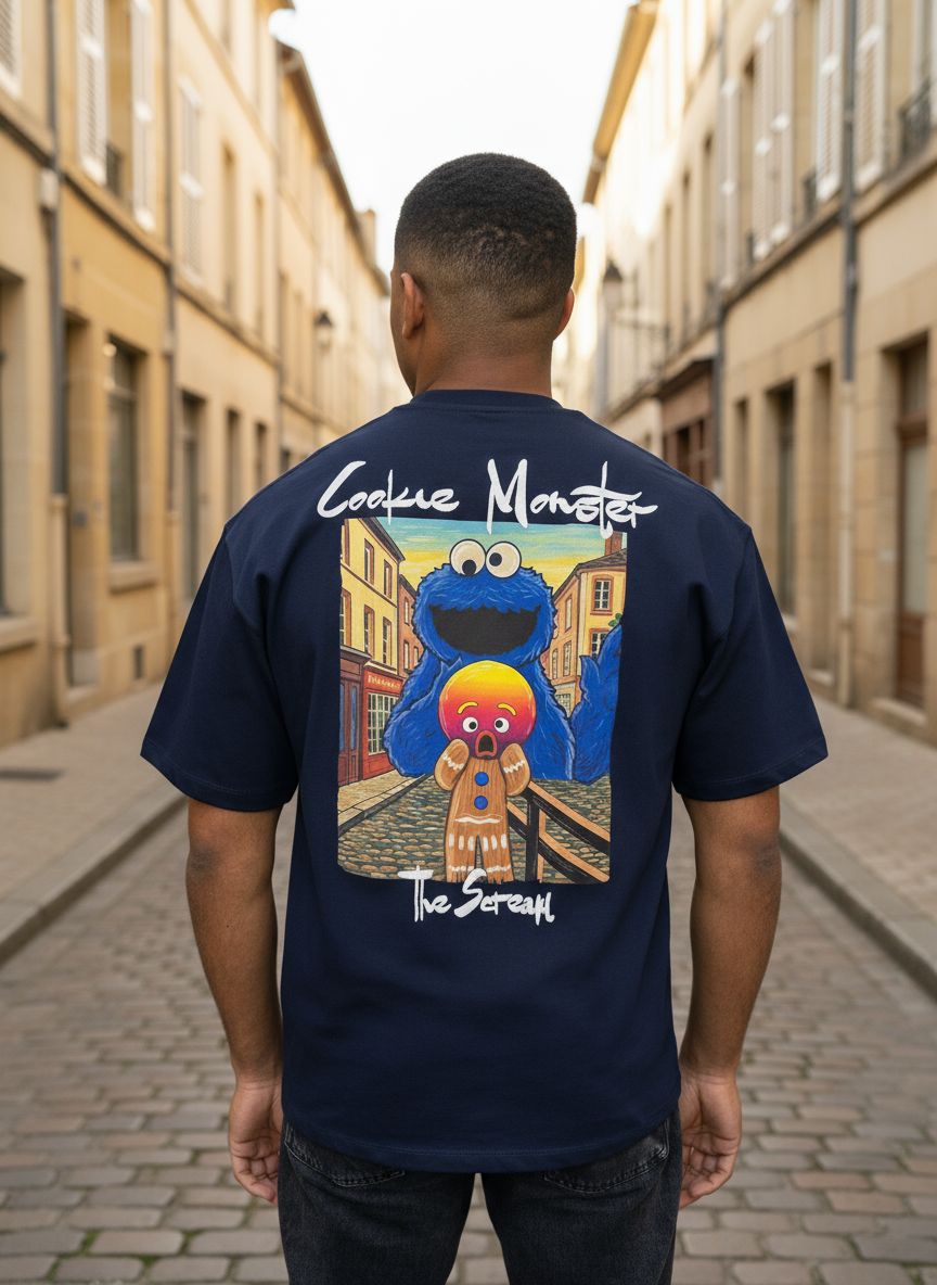 T-shirt Cookie Monster Bleu - Moovie et Funny
