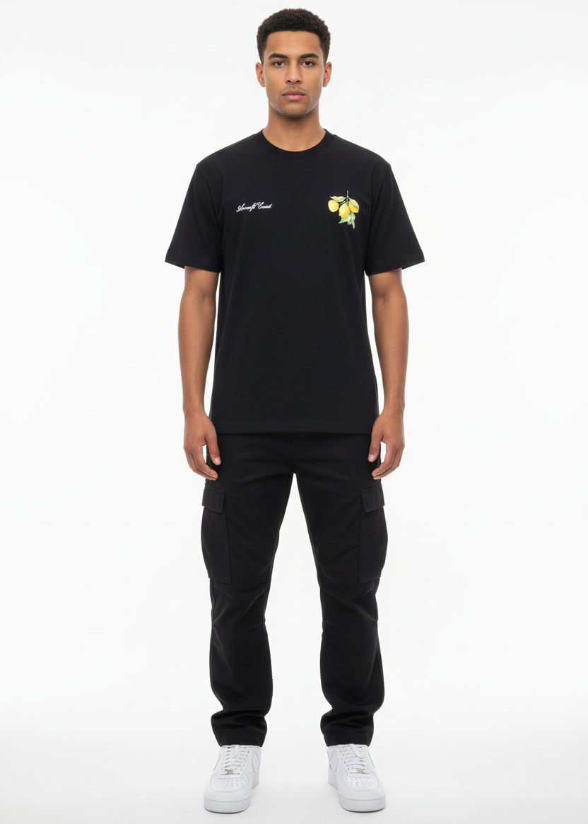 T-shirt Lemon Noir : Style Urbain & Minimaliste