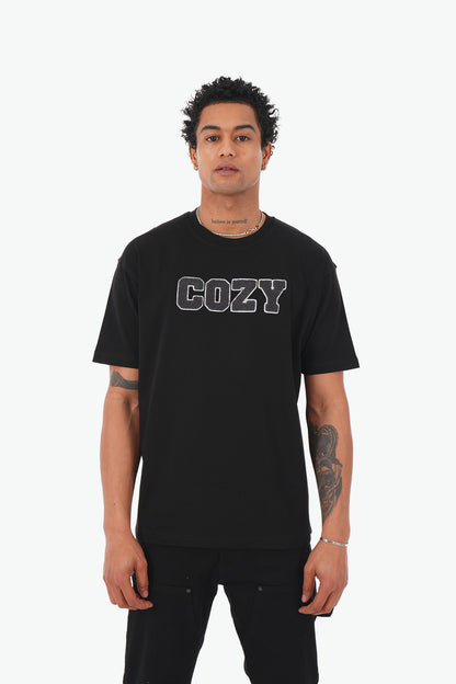 T-shirt Cosy Noir – Streetwear Minimaliste et Attitude