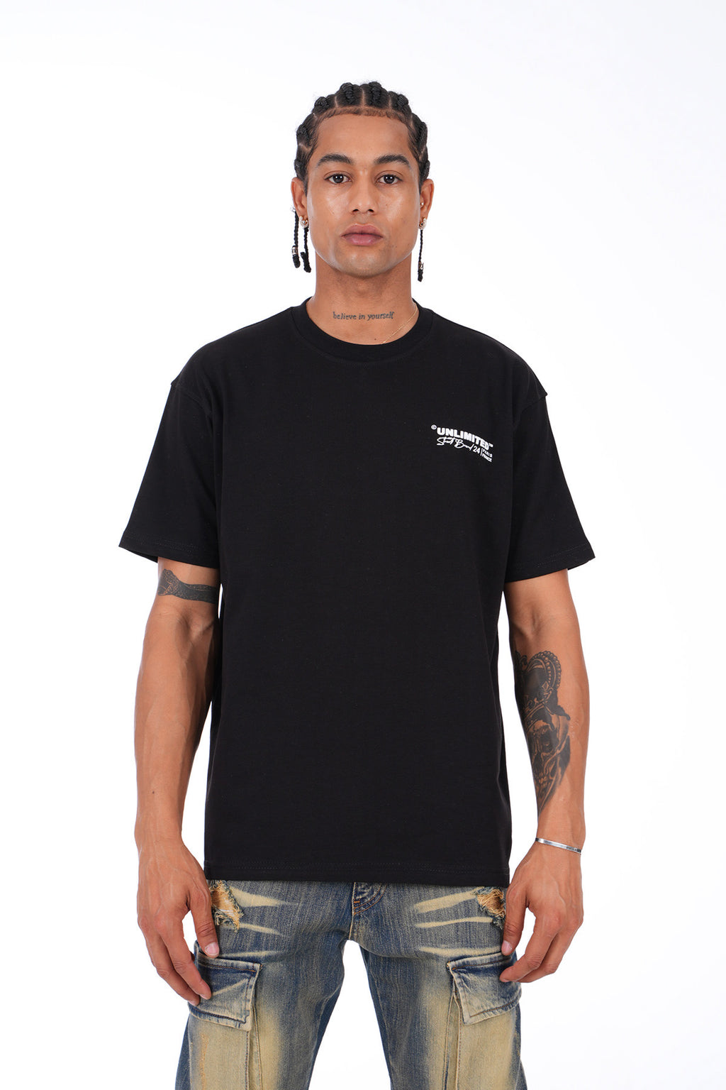 T-shirt Patience Noir – Style Urbain et Minimaliste