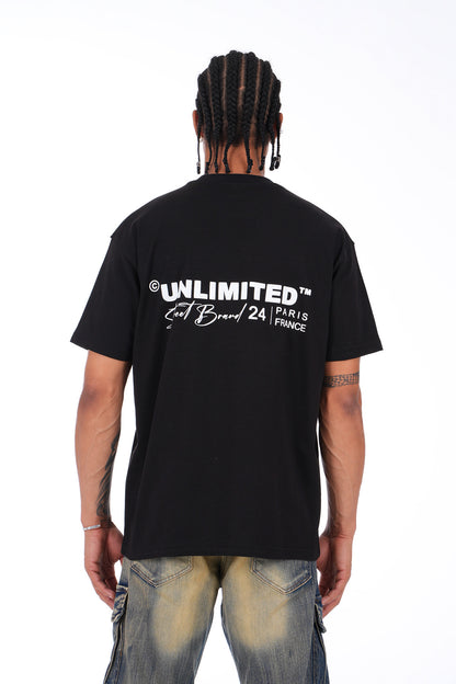 T-shirt Unlimited Noir – Style Urbain et Minimaliste