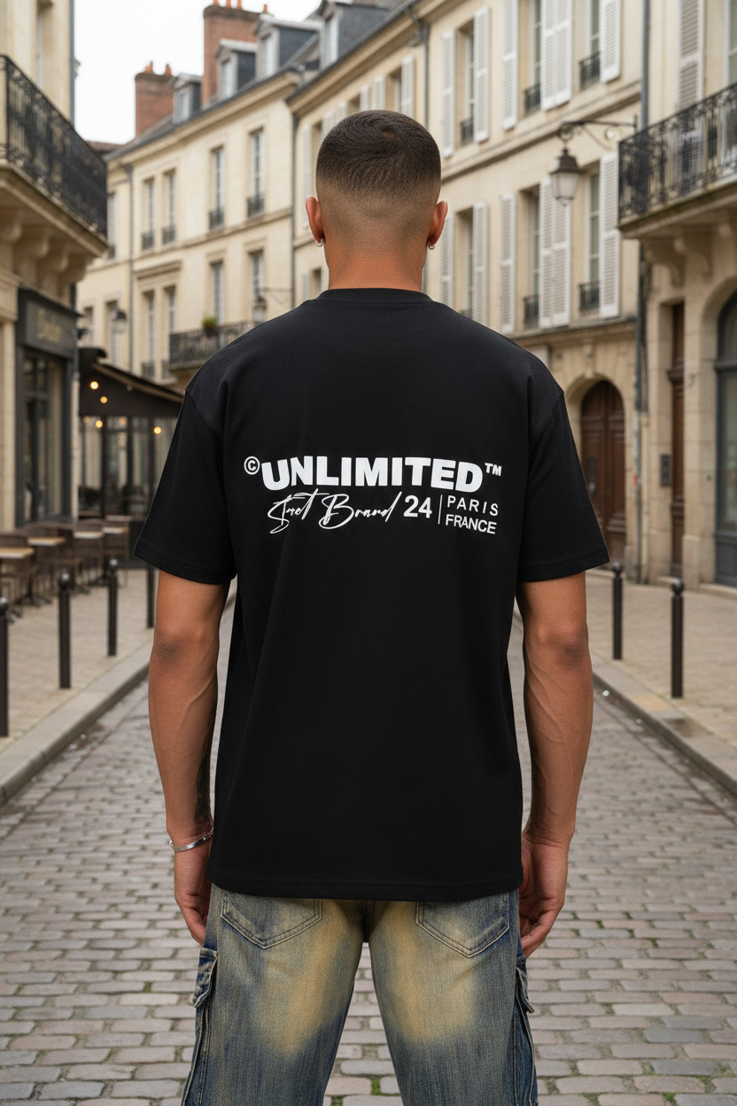 T-shirt Patience Noir – Style Urbain et Minimaliste