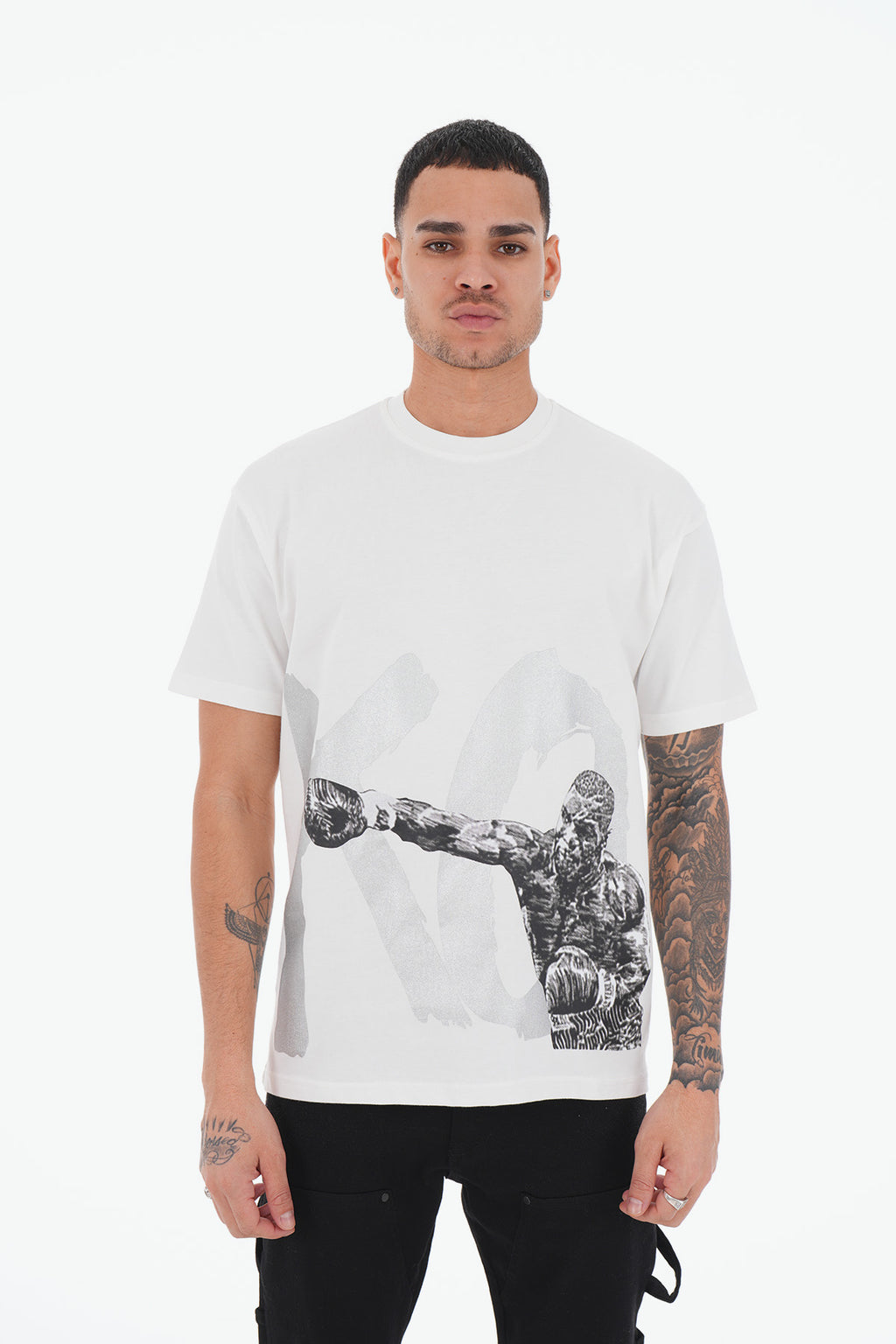 T-shirt KO Boxe Blanc – Style Fight & Streetwear Audacieux