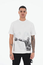 T-shirt KO Boxe Blanc : Style Fight & Streetwear Audacieux