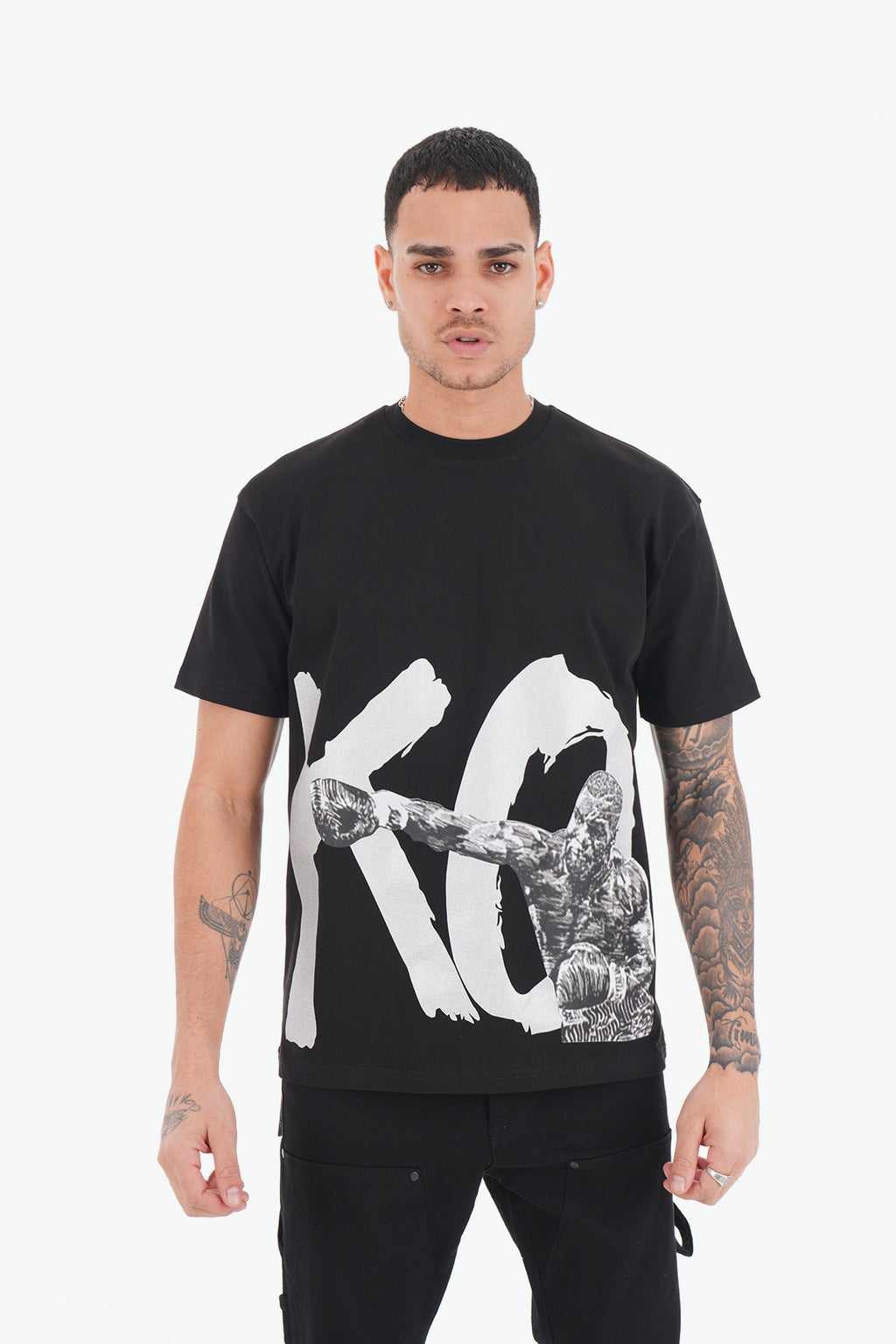 T-shirt KO Boxe Noir – Style Fight & Streetwear Audacieux