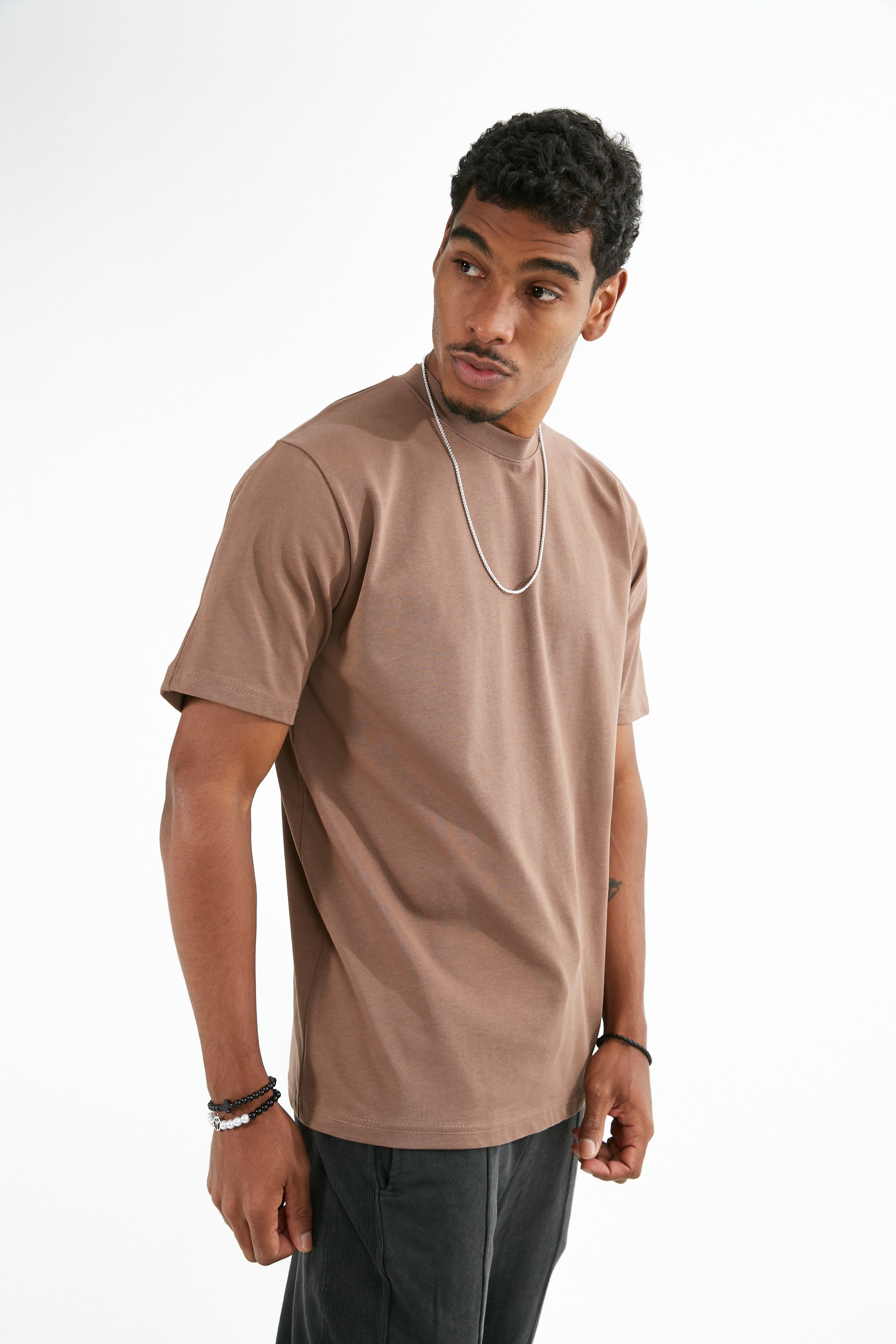 T-shirt Uni Marron - Premium et Oversize