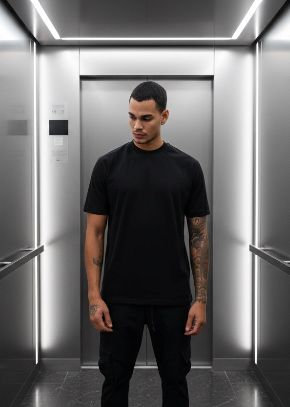 T-shirt Uni Noir : Premium & Droit