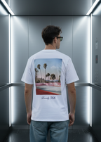 T-shirt Beverlly Hills Blanc : Coupe droite & Style Urbain