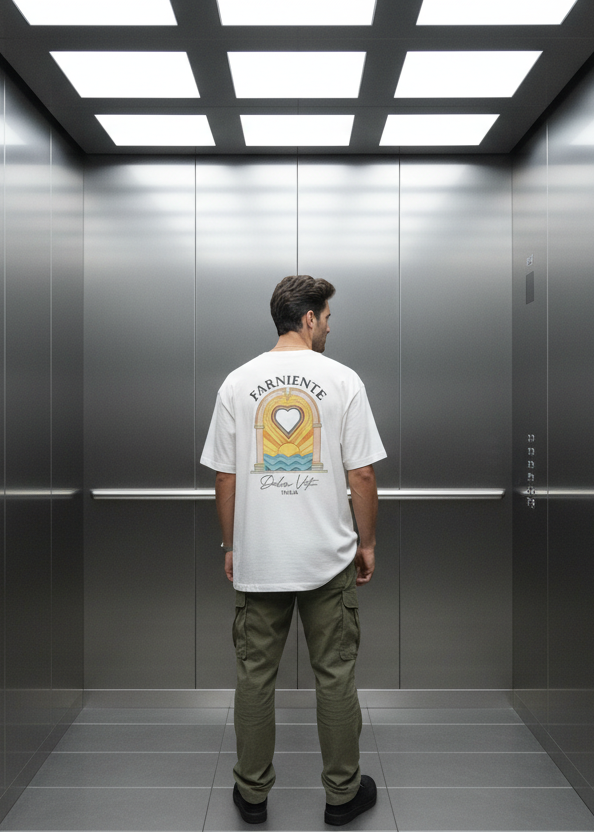 T-shirt Farniente Blanc : Coupe droite & Style Urbain
