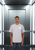 T-shirt LOVE Gris : Coupe oversize & Coeur blanc