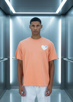 T-shirt LOVE Saumon : Coupe Oversize & Coeur blanc
