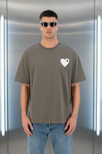 T-shirt LOVE Vert : Coupe oversize & Coeur Blanc