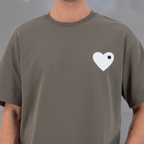 T-shirt LOVE Vert : Coupe oversize & Coeur Blanc