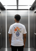 T-shirt Palazzo Flowers Blanc : Coupe droite & Style minimaliste