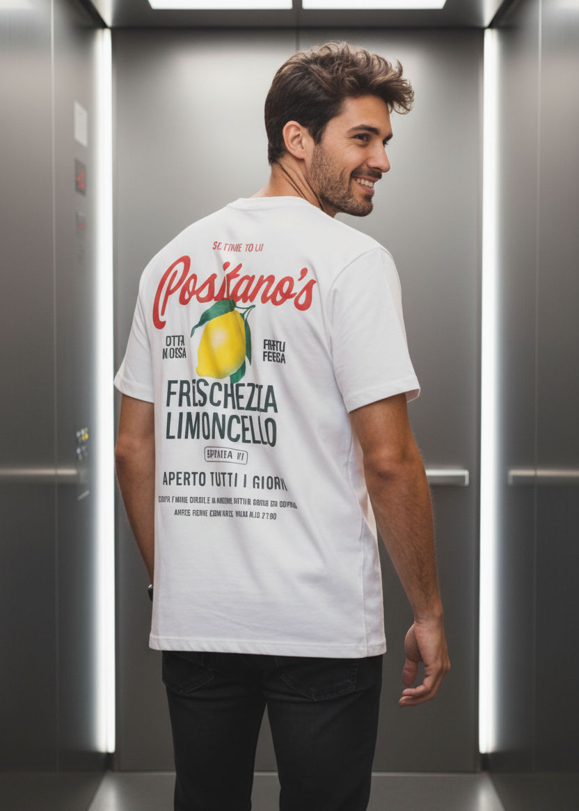 T-shirt Positanos Blanc : Coupe droite & Style minimaliste