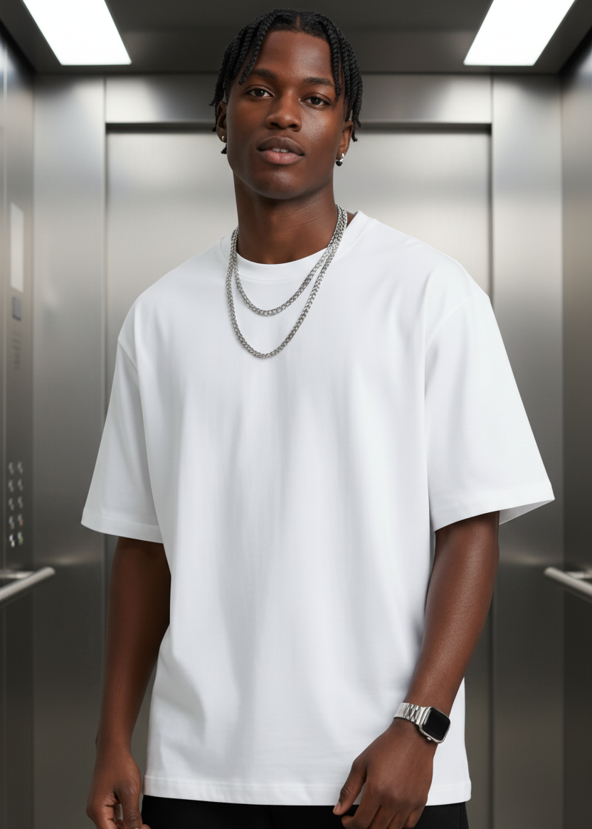 T-shirt Uni Blanc :  Coupe Oversize &  Style Urbain