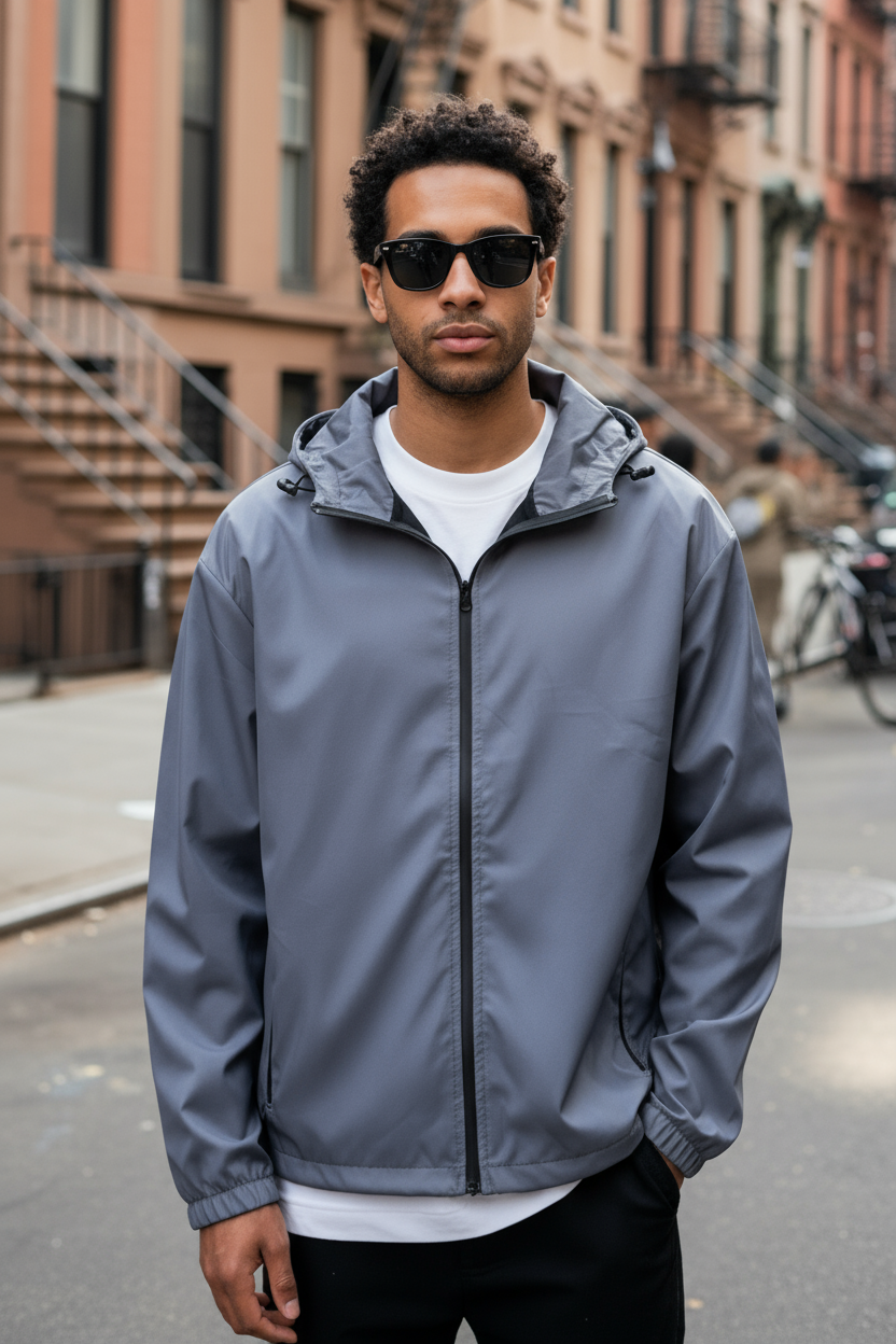 Veste Brooklyn Grise – Essence du style New-Yorkais