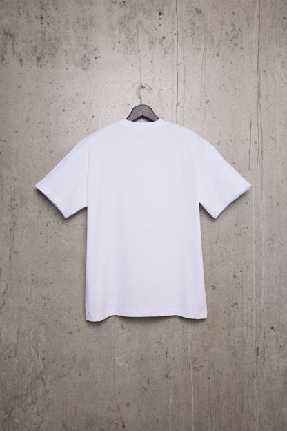 T-shirt LOVE Blanc - Coeur brodé Antracite