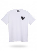 T-shirt LOVE Blanc : Coupe Oversize & Coeur Antracite