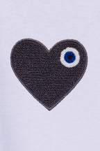 T-shirt LOVE Blanc : Coupe Oversize & Coeur Antracite