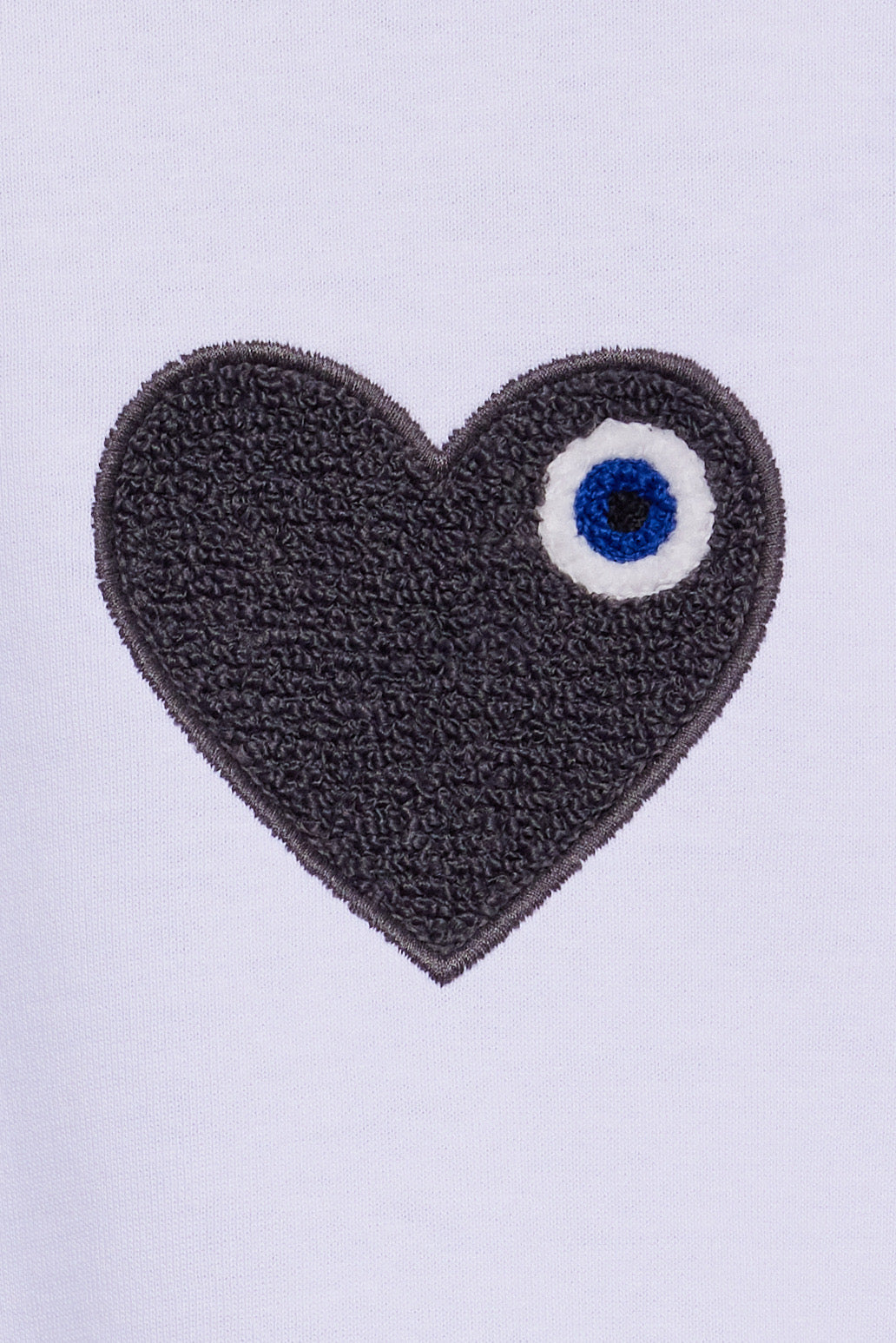 T-shirt LOVE Blanc - Coeur brodé Antracite