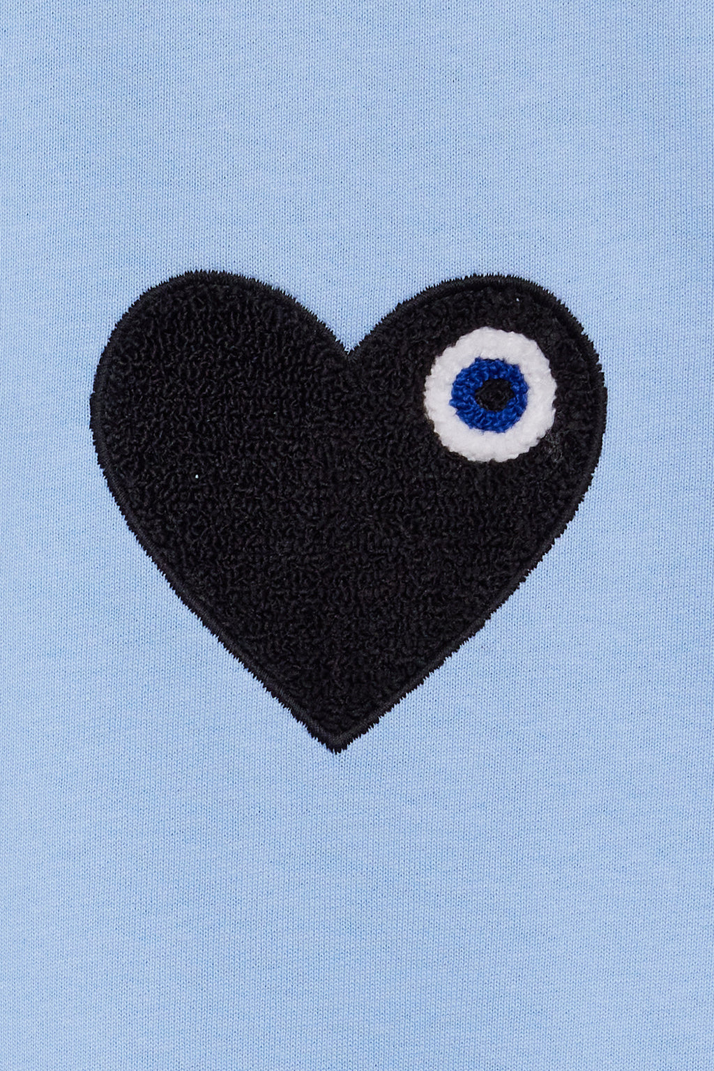 T-shirt LOVE Bleu - Coeur brodé Antracite