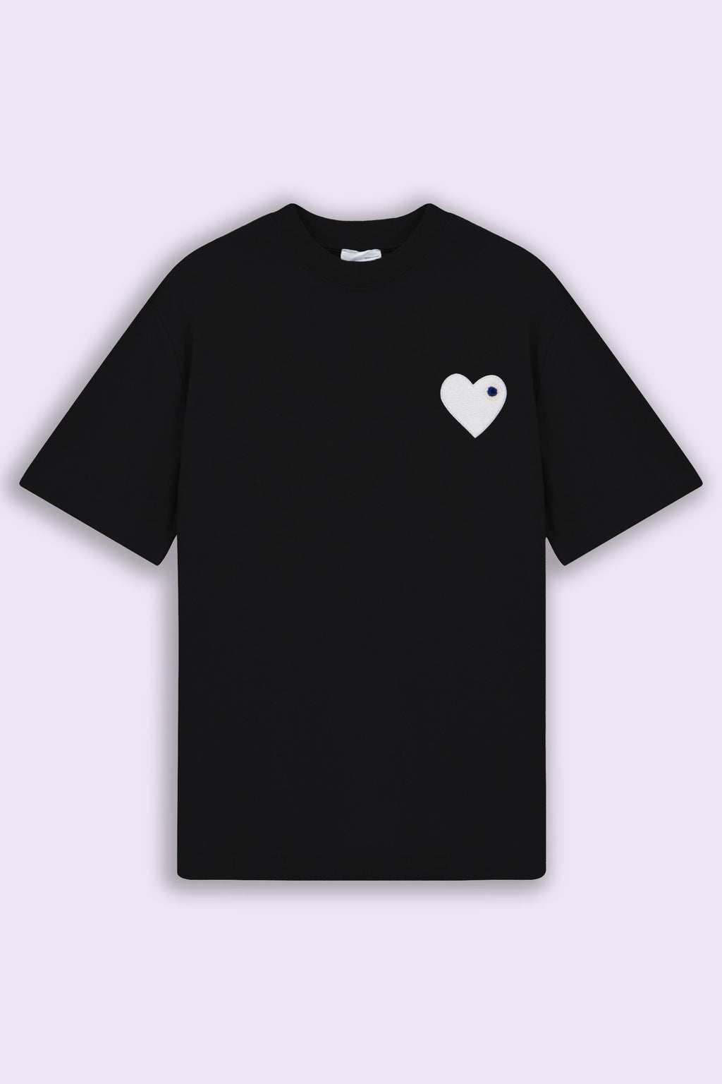 T-shirt LOVE Noir - Coeur brodé Blanc